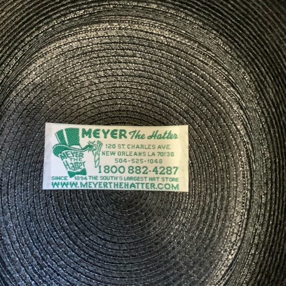 Milan Men’s Fedora Black Straw Hat Feather Meyer the Hatter New Orleans  size 7 - Picture 12 of 14